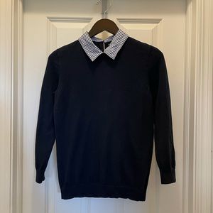 J. Crew Mercantile Women’s Woven Collar Sweater